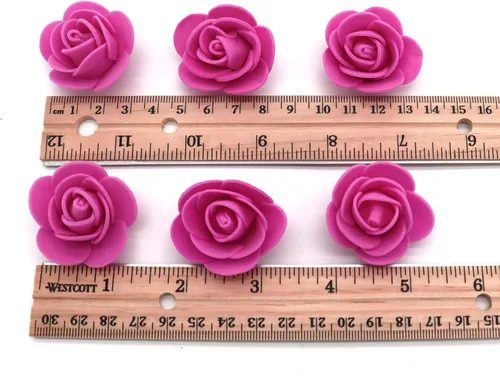 Miniatura 4 de D-Seven Flores artificiales, 100 unidades, mini rosas de espuma para manualidades, ramos de boda, centros de mesa de baby shower, arreglos florales