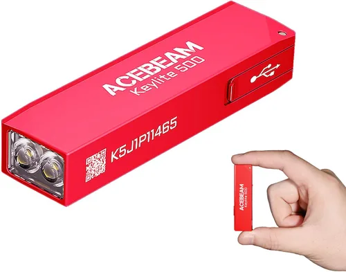 Miniatura 11 de ACEBEAM Keylite 500 Linterna de Llavero de Altos Lúmenes Recargable, Linterna EDC de Bolsillo Plana Ultra Compacta con LEDs Duales, 6 Modos, Carga