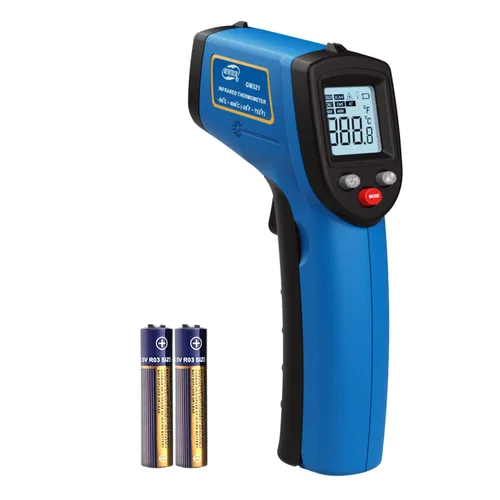Termómetro infrarrojo, pistola de temperatura digital para cocinar -58~752 ℉, con emisividad ajustable y medida de temperatura máxima, mínima y