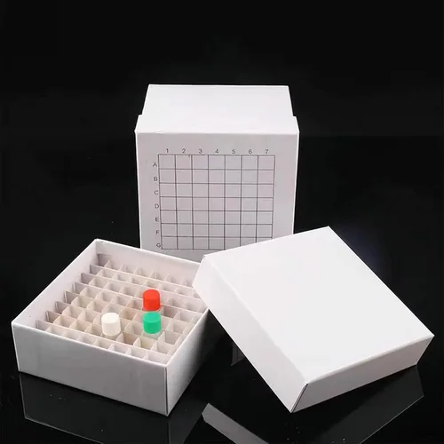 Miniatura 4 de Caja de cartón para congelador, color blanco/81, revestimiento resistente al agua y al hielo, para almacenar crioviales de 0.07 a 0.0 onzas líquidas