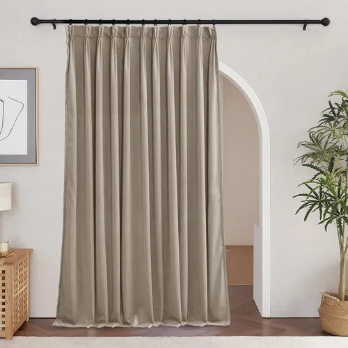 Miniatura 16 de RYB HOME Cortinas plegadas en pinza beige, cortinas suaves con aislamiento térmico y reducción de ruido para bloquear la luz para sala de estar
