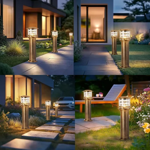 Miniatura 6 de SLAWA Tapas de poste al aire libre, luces de aluminio para caminos de paisaje, con pantalla acrílica, impermeable, columna, pilar, cerca, cubierta