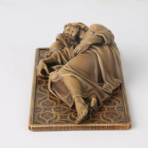 Miniatura 6 de Estatua Católica BC de San José Durmiente, Figura del Santo Patrono Regalo de Inauguración de Casa, Decoración Devota del Hogar, 6" L, Escultura