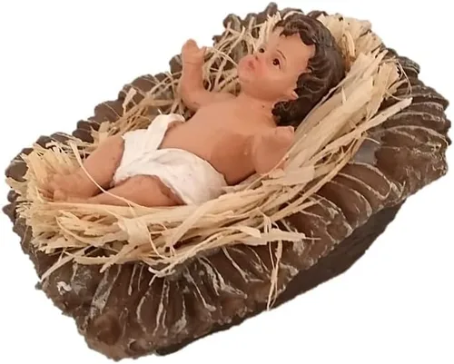 Miniatura 8 de Estatuilla grande de 12 pulgadas, juego de 11 piezas de construcción de resina de fibra de vidrio, belén de Navidad pintado a mano con hombres