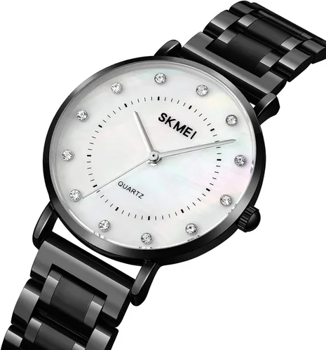 Miniatura 2 de SKMEI Women Watches Diamond Big Face Thin Slim Stainless Luxury Fashion Analog Quartz Waterproof Dress Casual Simple Ladies Female Rose Gold