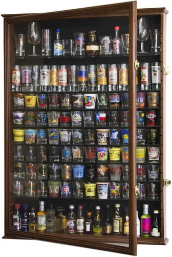 Miniatura 3 de Vitrina de vidrio de tiro XL para tirador alto y mini botella de licor Negro