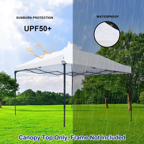 Miniatura 3 de Joramoy Toldo de repuesto de 8 x 8 pulgadas, cubierta impermeable para tienda de campaña desplegable con cuerdas resistentes al viento para marco