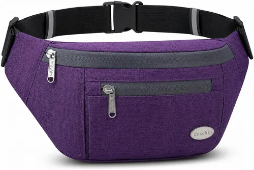 Entchin Riñonera para mujeres y hombres, bolsa cruzada con 4 bolsillos con cremallera, bolsa de cintura ajustable, uno de los regalos esenciales de