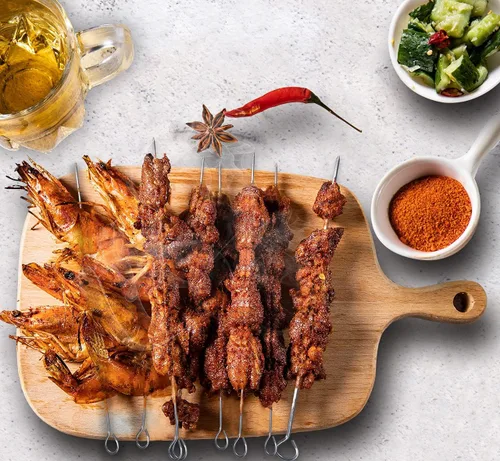 Miniatura 3 de Pinchos de barbacoa de 10 pulgadas, palitos de metal para barbacoa, paquete de 12 pinchos cuadrados de acero inoxidable, kebob, juegos de kabob