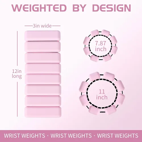 Miniatura 3 de Pesas de Tobillo y Muñeca para Mujeres – Pesas Ajustables de Silicona para Muñeca y Tobillo, Juego Portátil de Brazo/Pierna para Pilates, Yoga