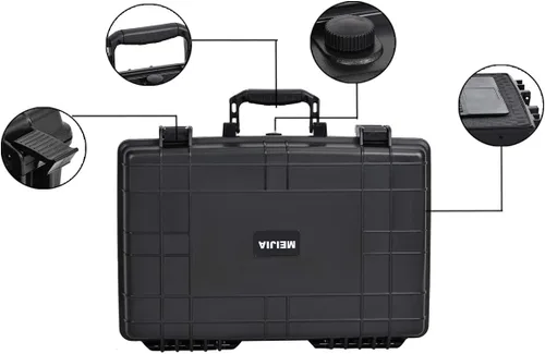 Miniatura 9 de MEIJIA Estuche Protector Impermeable Portátil, Estuche Duro para Cámara, Espuma de Ajuste Personalizado Insertada, Negro Elegante, Compatible