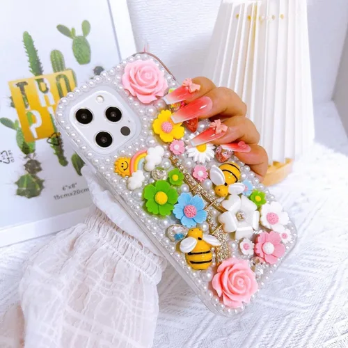 Miniatura 3 de Funda para Samsung Galaxy S22 Ultra Bling con purpurina, diamantes de imitación de cristal de lujo con diamantes de imitación de abeja linda torre