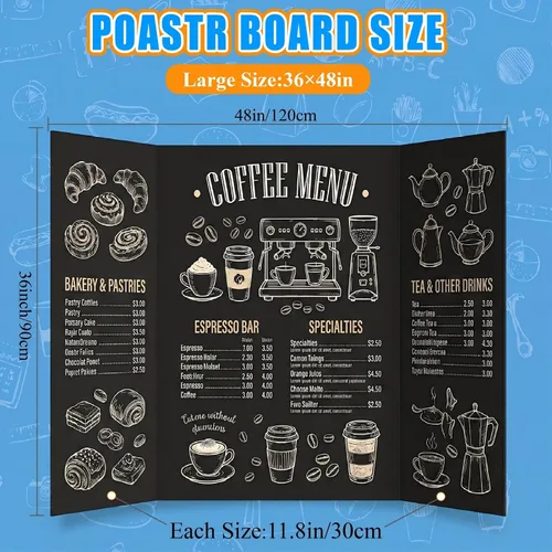 Miniatura 2 de WINTS 36" x 48" Large Trifold Poster Board,2 Pack Black Corrugated Project Boards for Science Fair, School Projects,Photo Displays