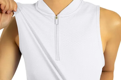 Miniatura 3 de Three Sixty Six - Blusa polo de golf sin mangas con cierre de cremallera para mujer, camisetas cortas de secado rápido para mujeres