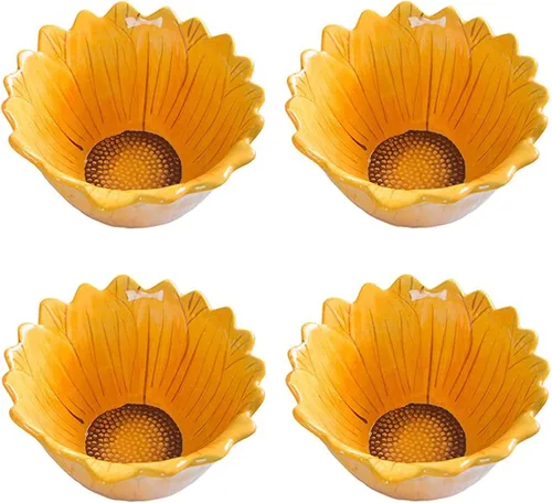 Miniatura 7 de Tazón de caramelo de 6 pulgadas, cuenco de aperitivos en forma de girasol.