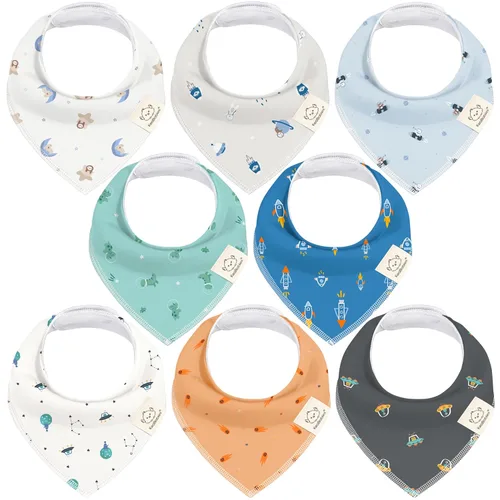 Miniatura 54 de KeaBabies - Juego de 8 baberos tipo bandana para bebés, niñas y niños - Baberos de algodón orgánico para babeo y dentición para recién nacidos