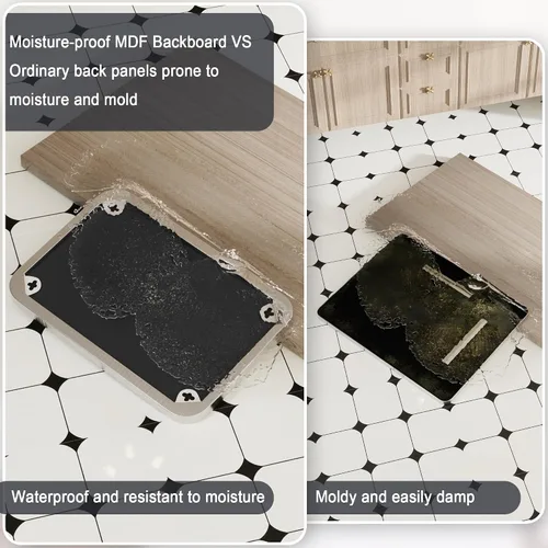 Miniatura 7 de PAIHOME Espejo de baño de níquel cepillado de 16 x 24 pulgadas para pared, espejo de baño con marco plateado de acero inoxidable 304, espejo