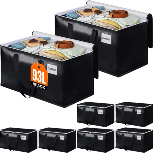 Miniatura 12 de BlissTotes Bolsas de mudanza, cajas de mudanza resistentes con cremalleras superiores y asas resistentes, bolsas de almacenamiento para ahorrar