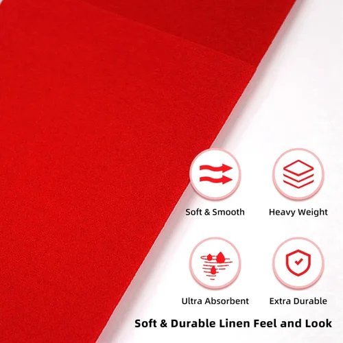 Miniatura 5 de KAMMAK Servilletas rojas desechables de papel con bolsillo, paquete de 100 servilletas plegables para recepción de boda, toallas de mano para Rojo