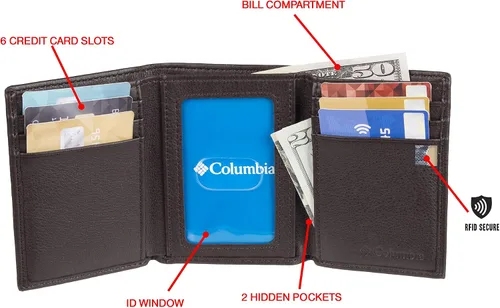 Miniatura 5 de Columbia Billetera triple RFID para hombre