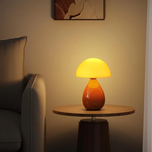 Miniatura 6 de Lámpara de mesa con forma de hongo, mini lámpara moderna para mesita de noche, luz de escritorio, bonita luz pequeña regulable para dormitorio, sala
