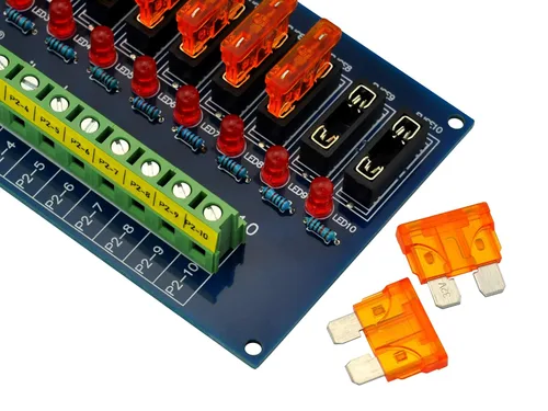 Miniatura 4 de Placa de módulo de fusible de distribución de energía de 10 posiciones para montaje de tornillo, para 5 a 32V