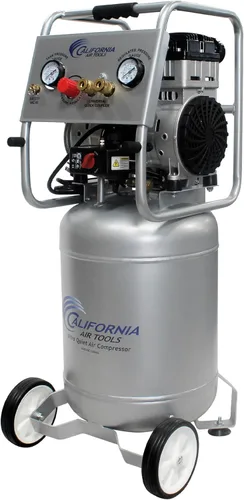 Miniatura 12 de California Air Tools 10020C Compresor de aire ultra silencioso, sin aceite y potente de 2.0 HP, tanque de acero de 10 galones con ruedas, nivel