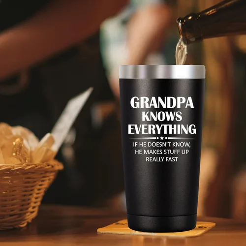 Miniatura 5 de SpenMeta Regalos para abuelos: regalo del día del padre para el abuelo de parte de los nietos, vaso de aislamiento al vacío de 20 onzas