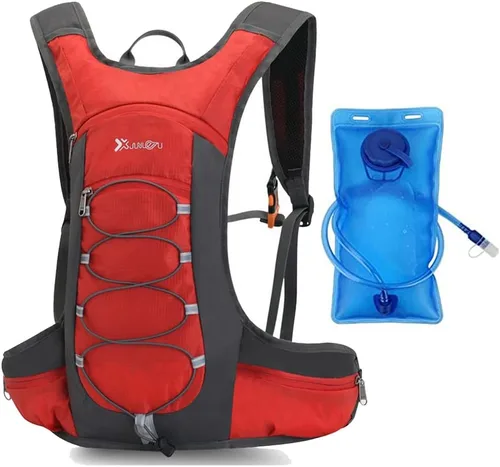 Miniatura 11 de Croogo Mochila de hidratación para correr con vejiga de agua de 2 litros, ligera, para ciclismo, para hombres y mujeres, color rojo OT05