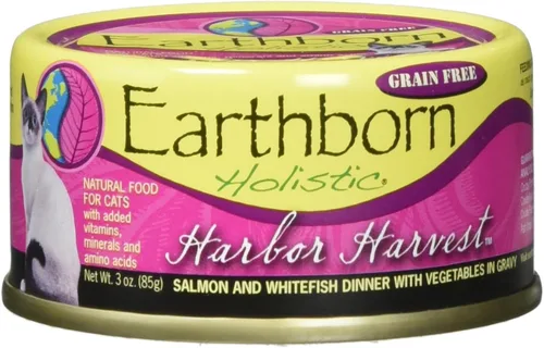Miniatura 3 de Earthborn Holistic Harbor Harvest - Alimento enlatado para gatos sin granos, 5.5 onzas, caja de 24, beige (71523)