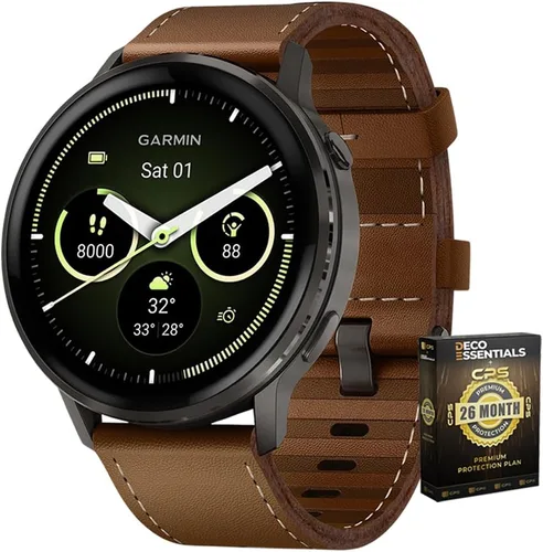 Miniatura 12 de Garmin 010-03013-03 Venu 4, reloj inteligente de 1.614 in, oro lunar con banda de hueso y correa de cuero arena clara con Deco Essentials exclusivo