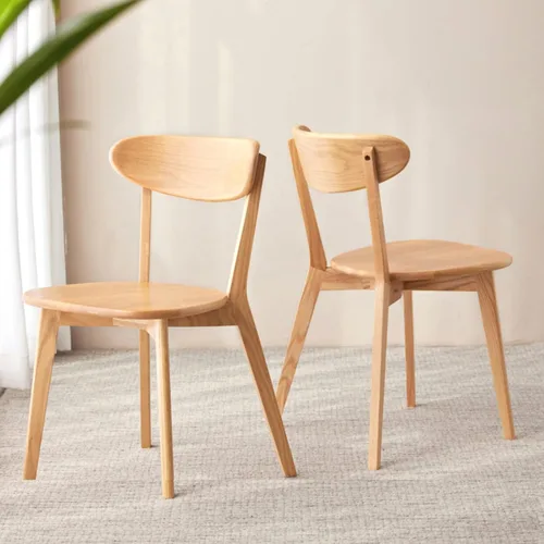 Miniatura 23 de Sillas de comedor 100% de madera de roble macizo, sillas de comedor modernas de mediados de siglo con cojín tapizado, sillas de cocina, comedor