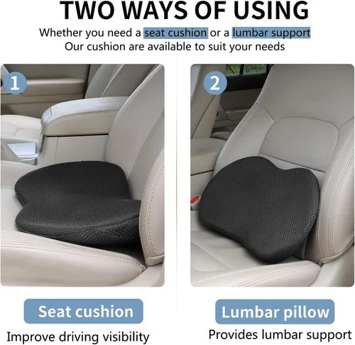 Miniatura 2 de Cojín de asiento de automóvil, almohadilla de asiento de espuma viscoelástica para ciática y alivio del dolor de espalda baja, cojín de asiento