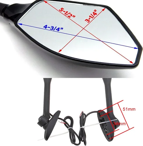 Miniatura 2 de Espejos laterales para motocicleta, retrovisores, retrovisores, espejos laterales para Honda CBR 600 RR 2003-2014 2013 2012 2011 2010 CBR1000RR 2004