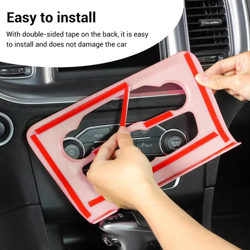 Miniatura 3 de Voodonala Para cargador de radio AC CD interruptor panel de ajuste para Dodge Charger 2015-2019, ABS rosa 1 unidad Rosa/Rebel Fun.