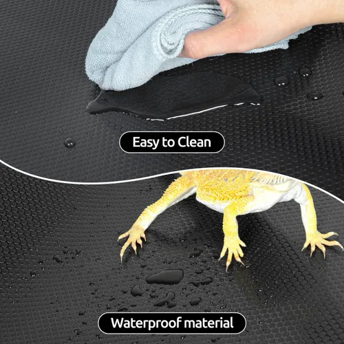 Miniatura 4 de REPTI ZOO Alfombra de terrario de sustrato de reptil, 118 x 23.6 pulgadas, forro de sustrato de terrario de reptil no adhesivo, accesorios