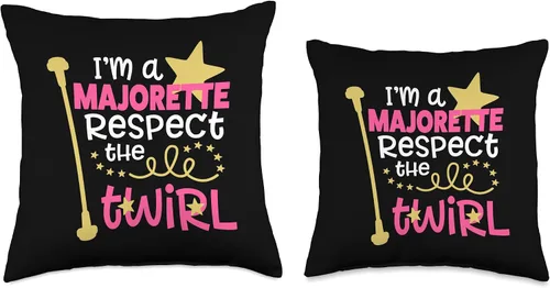 Miniatura 3 de I'm a Majorette Respect the Twirl Throw Pillow