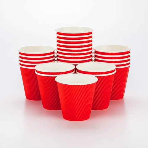 Miniatura 56 de Vasos de café de papel aislado de pared corrugada, 12 onzas, 12 onza, Negro