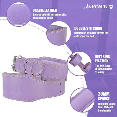 Miniatura 5 de Jaffick Cinturón de levantamiento de pesas para mujer, cinturones de cuero para gimnasio, cintura baja, soporte de espalda para mujeres y hombres