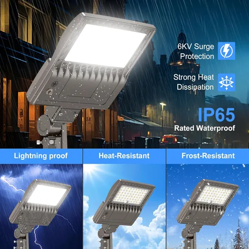 Miniatura 3 de KUKUPPO Luz LED de estacionamiento de 200 W, luz de poste de estacionamiento de grado industrial con certificación DLC UL, luz LED caja de zapatos