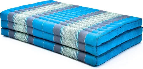 Miniatura 22 de Leewadee - Colchón tailandés plegable grande, 82 x 46 x 3 pulgadas, cama de invitados, cama triple plegable, cojín de masaje tailandés TV asiento