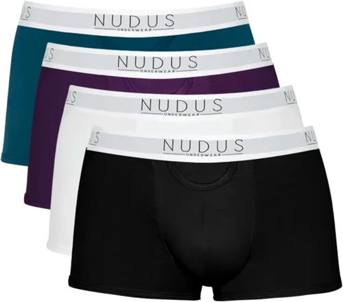 Miniatura 12 de NUDUS Ropa interior de bambú y rayón para hombre, elegante, suave, con bragueta - Juego de 4 en caja de regalo
