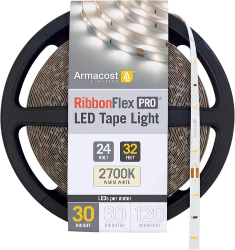 Miniatura 11 de Armacost Lighting RibbonFlex Pro 136230 - Tira de luces LED blancas de 24 V, 120 LED/m, 2700K, 16.4 pies