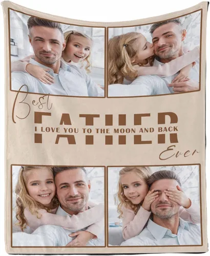 Miniatura 3 de D-Story Mantas para papá, manta de regalo personalizada de hija, manta para el Día del Padre, regalos para papá de parte de la hija, manta con fotos