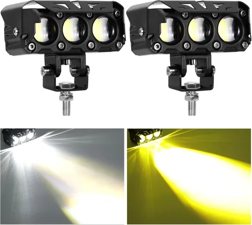 Miniatura 9 de KAWELL Luz de conducción LED de 60 W, luz antiniebla auxiliar, foco LED, IP68, impermeable, doble color, luz de trabajo LED para motocicleta