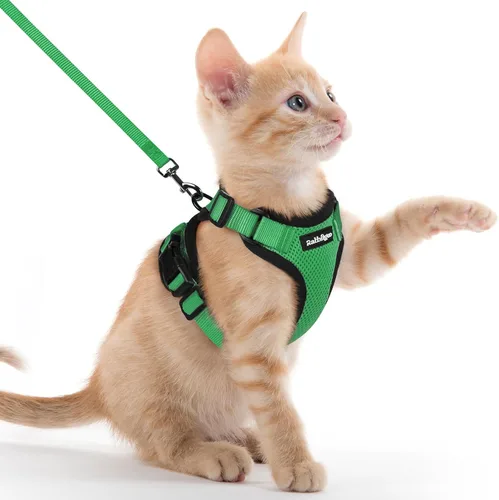 Miniatura 28 de rabbitgoo Juego de arnés y correa para gatos, arnés a prueba de escapes para paseos seguros al aire libre, chaleco suave transpirable ajustable