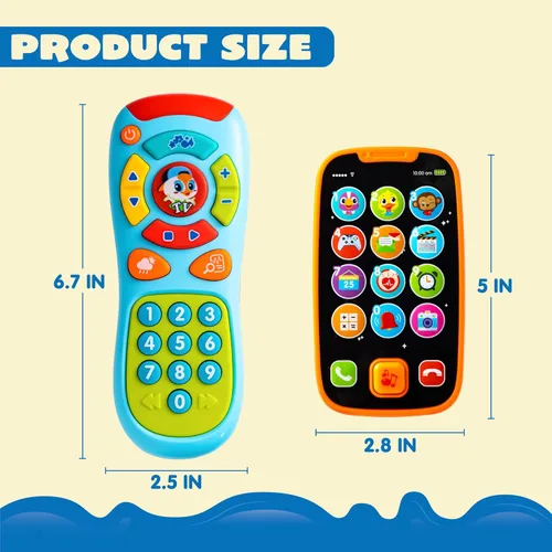 Miniatura 7 de JOYIN Teléfono de aprendizaje para bebé y juguete de control remoto para niños pequeños, divertidos juguetes de teléfono inteligente con música