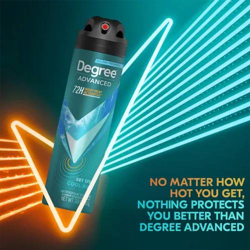 Miniatura 3 de Degree Desodorante antitranspirante en aerosol para hombre, Cool Rush, paquete de 4 – 72H protección contra el sudor y el olor, 3.8 onzas Ea