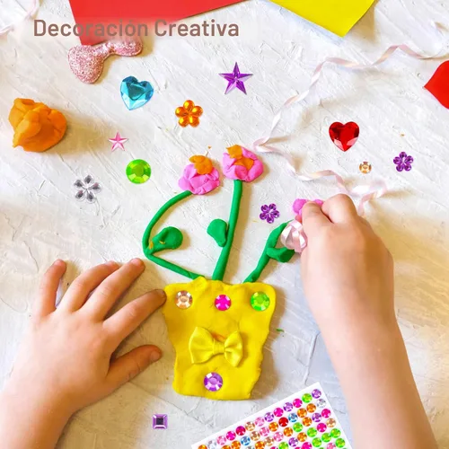 Miniatura 6 de 880 piezas de pegatinas de gemas con diamantes de imitación para manualidades - Pegatinas autoadhesivas de joyas, pegatinas de gemas acrílicas