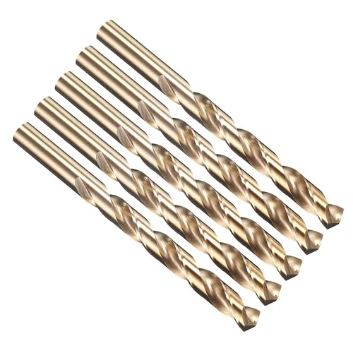 Miniatura 214 de PATIKIL Broca Jobber de 0.039 in, vástago recto M35 cobalto 5% acero de alta velocidad 135° acabado dorado para metal duro de acero inoxidable - 2